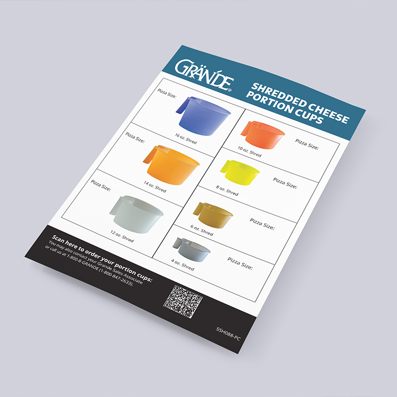Portion Cup Chart – Laminated Sheet