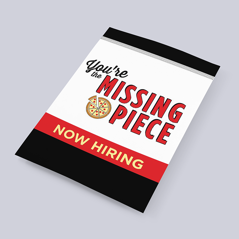 Now Hiring Small Window Cling – (9” x 12”)