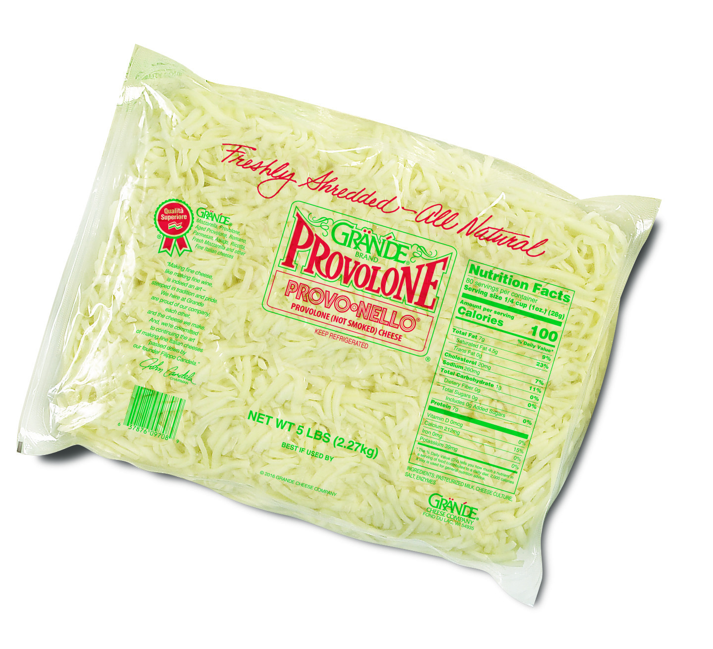 provolone shred bag