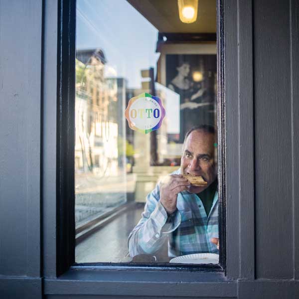 eating through window