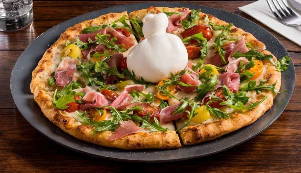 burrata pizza, pizza