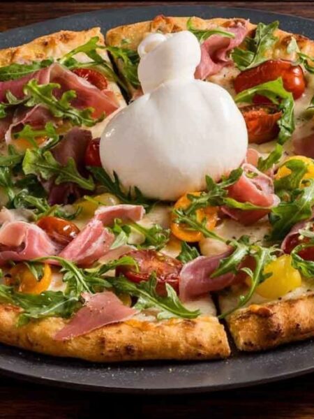 burrata pizza, pizza