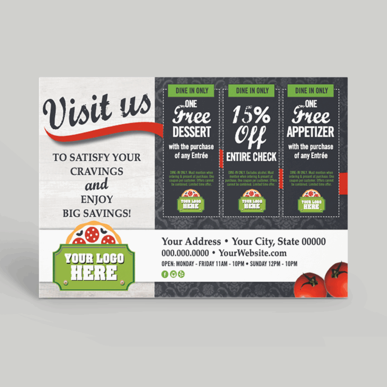 box topper, pizza box flyer