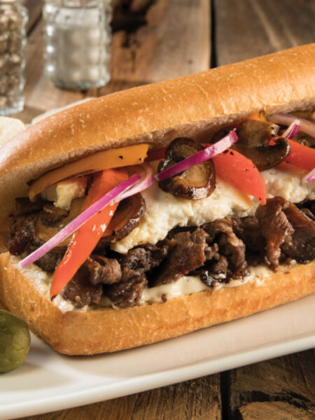 ricotta pepper steak sandwich