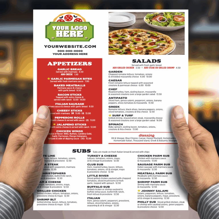 custom menu, in-house menu