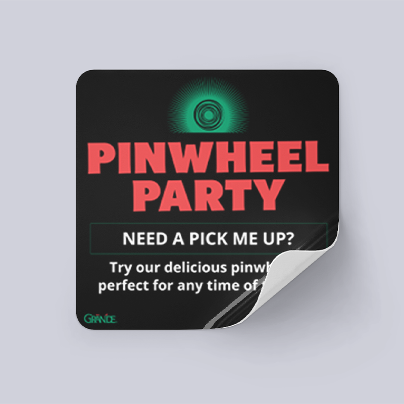 Snacking Pinwheel Party Sticker 500/Roll