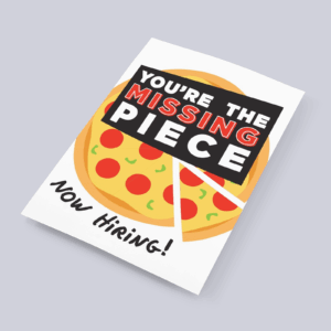 Now Hiring Small Window Cling - (9'' x 12'')